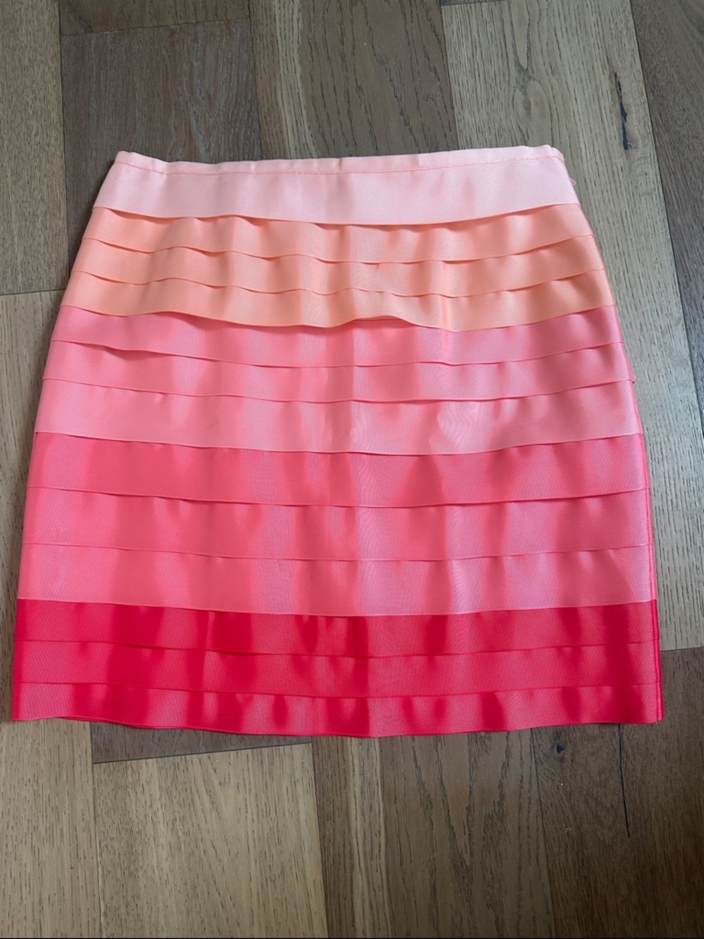J. McLaughlin Pink Gradient Tiered Midi Skirt